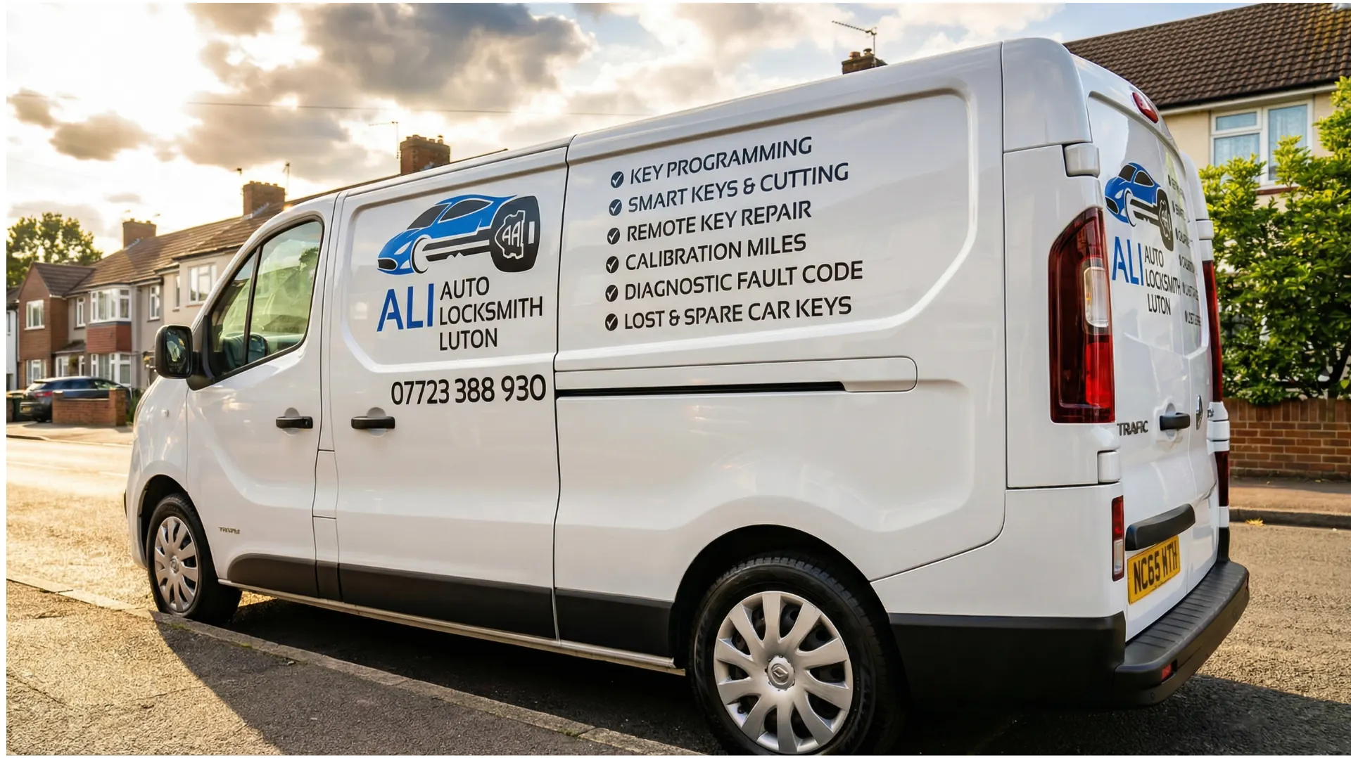 Auto locksmith Luton – Ali Auto Locksmith mobile van providing 24/7 car key replacement and vehicle locksmith service